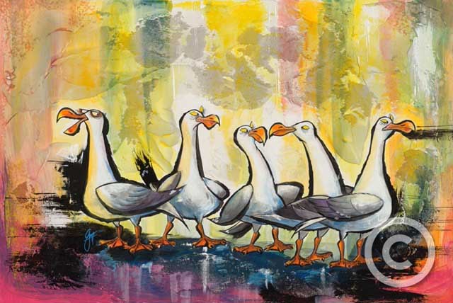 Grandioso of Gulls - Sea Life Series by Guy Vasilovich at Ocean Blue Galleries