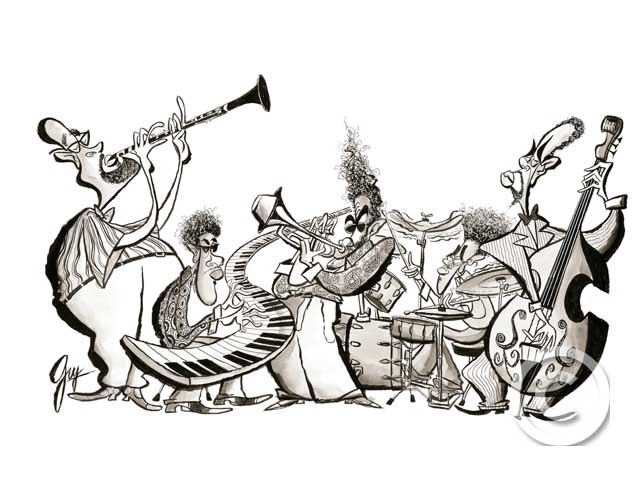 Jazzy Band - Shady Character Collection by Guy Vasilovich at Ocean Blue Galleries