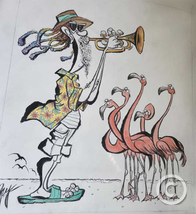Jazzy Beach - Shady Character Collection by Guy Vasilovich at Ocean Blue Galleries