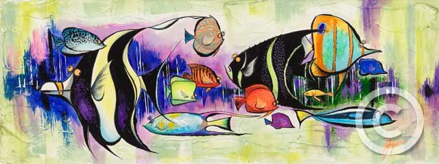 Symphony of Fish - Sea Life Series by Guy Vasilovich at Ocean Blue Galleries