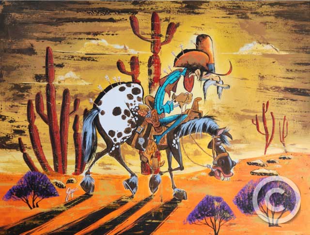 Ten Little Indians - Cowboy Western Collection by Guy Vasilovich at Ocean Blue Galleries
