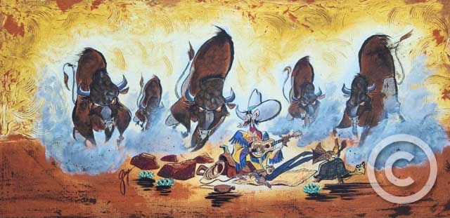 Where The Buffalo Roam - Cowboy Western Collection by Guy Vasilovich at Ocean Blue Galleries