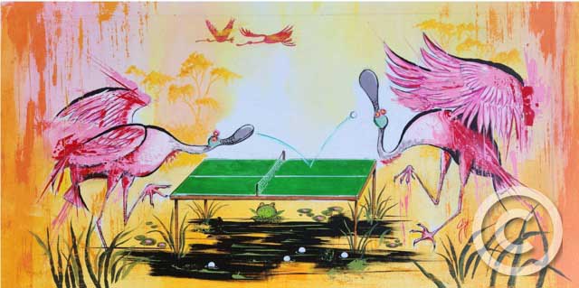 Ping Pong Season - Florida Collection by Guy Vasilovich at Ocean Blue Galleries