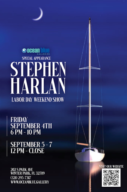 Stephen Harlan art show Ocean Blue Galleries Winter Park September 2026