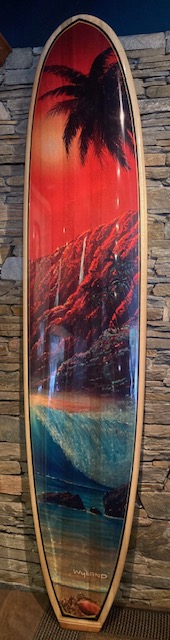 Tropical Paradise Balsa Wood Surfboard by Wyland